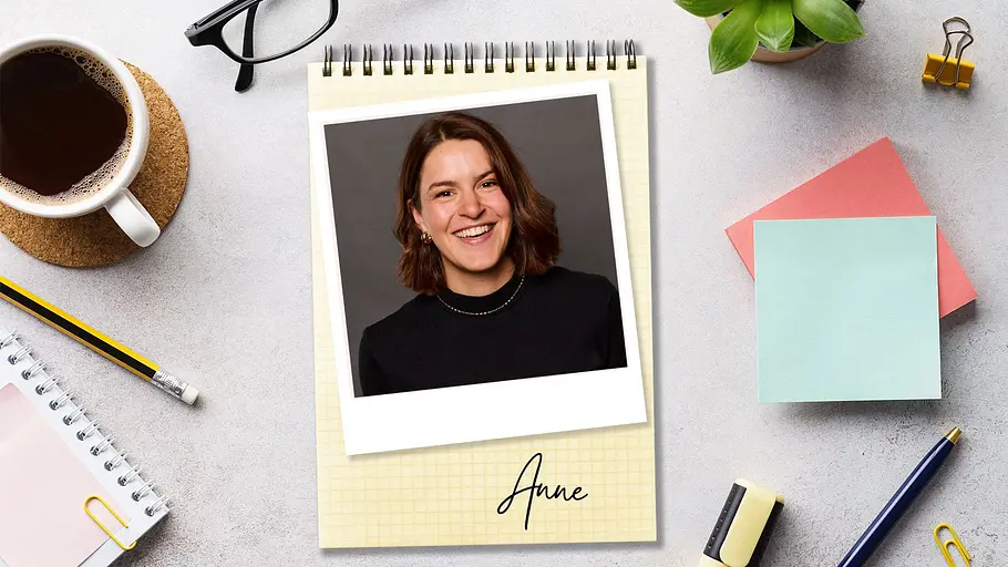 Anne Kurz Graphische Fotovorlage mit einem Polaroid-Foto.