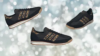 Adidas Klassiker SL 72 in Schwarz mit Leomuster Detail - Foto: Adidas/ Redaktion