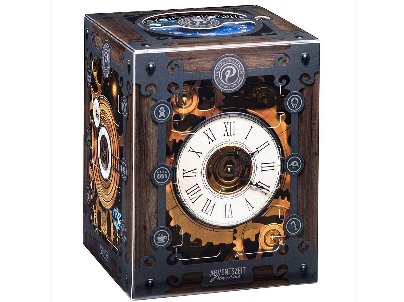 Eine Adventszeitmaschine mit Pralinen gefüllt - so einen Adventskalender hat man selten gesehen. Eine Adventszeitmaschine mit Pralinen gefüllt - so einen Adventskalender hat man selten gesehen.