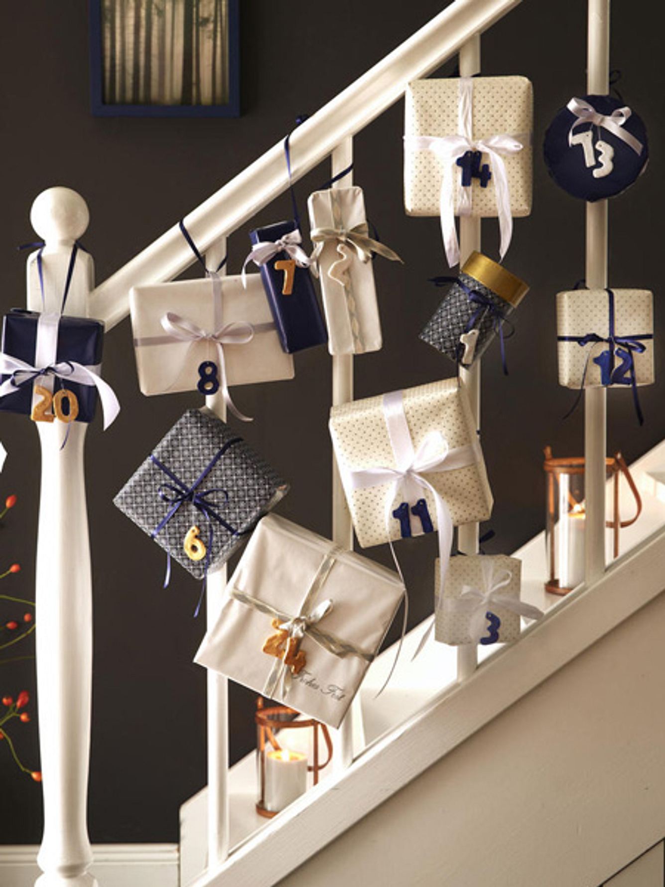 Adventskalender mit Salzteig-Zahlen