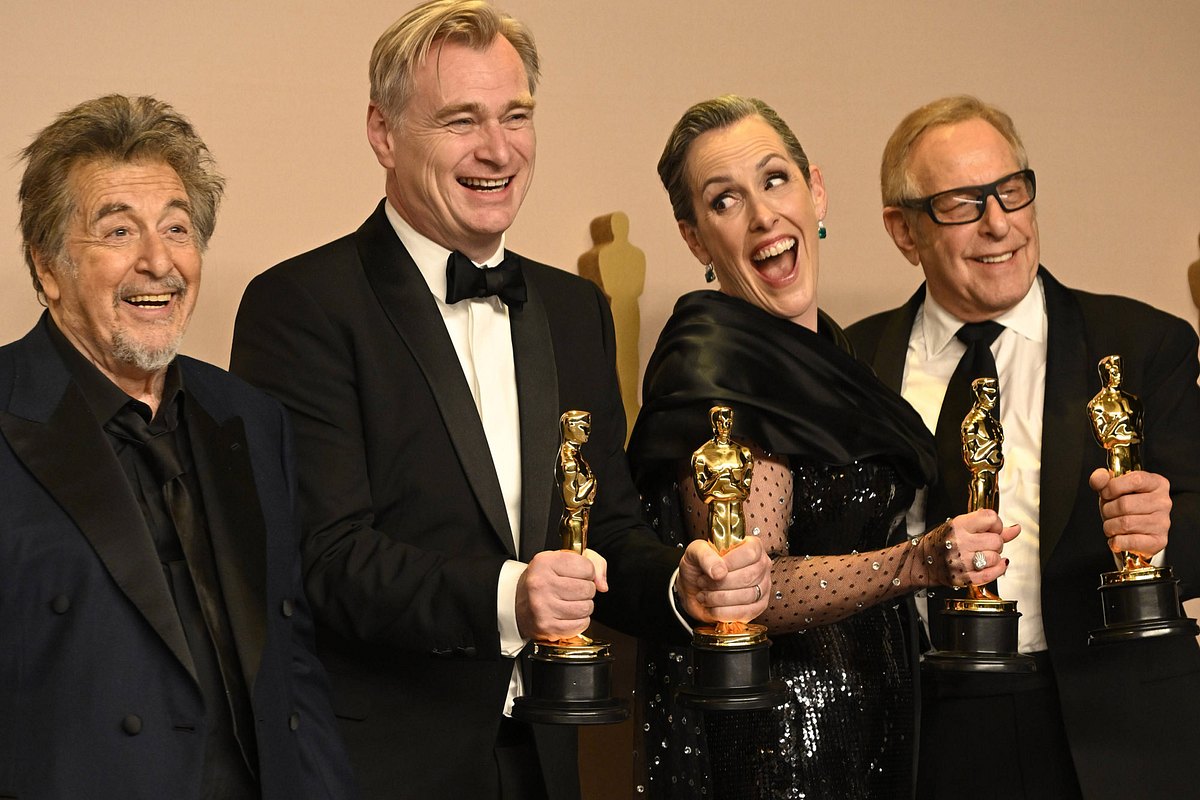 Al Pacino und die Oscar-Gewinner Christopher Nolan, Emma Thomas und Charles Roven