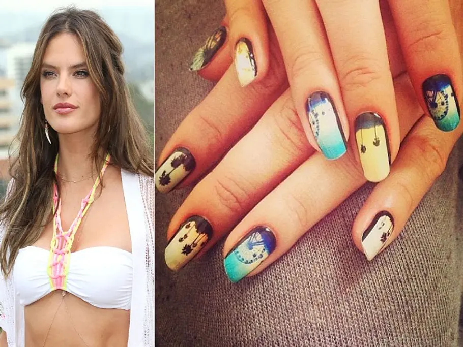 Alessandra Ambrosio mit Festival-Feeling auf den Nägeln alessandra ambrosio mit festival feeling auf den naegeln