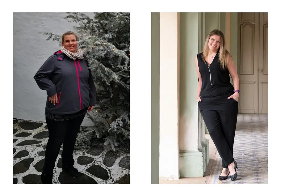Ines vorher und nachher auf 2 Fotos