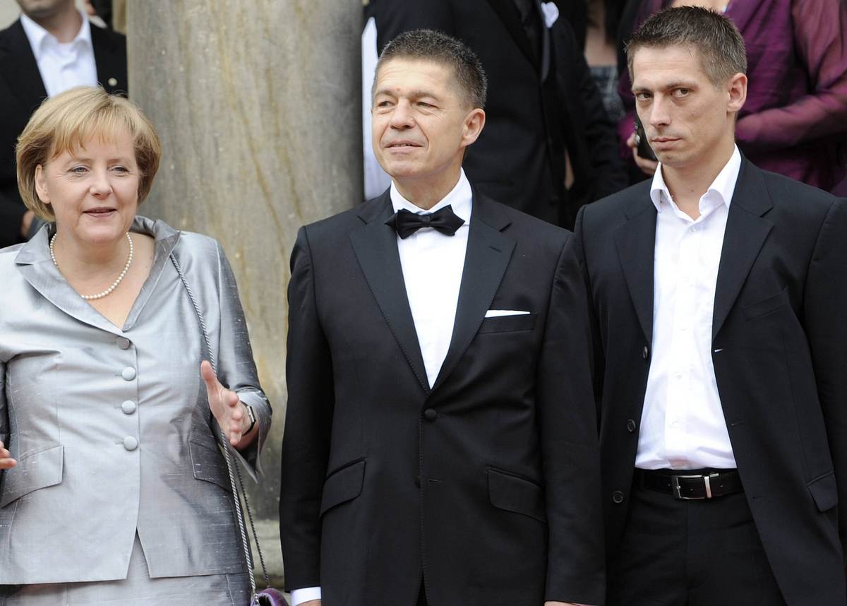 Angela Merkel mit Joachim und Daniel Sauer