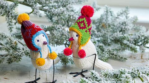 Kuscheltier stricken: Vögel mit kuscheligen Mützen zum Nachstricken - Foto: deco&style