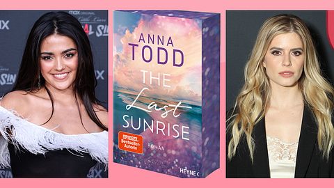 Schauspielerin Maia Reficco, Anna Todds Buch „The Last Sunrise“ und Regisseurin Carlson Young. - Foto: IMAGO / Depositphotos; Penguin Group; IMAGO / Cover-Images