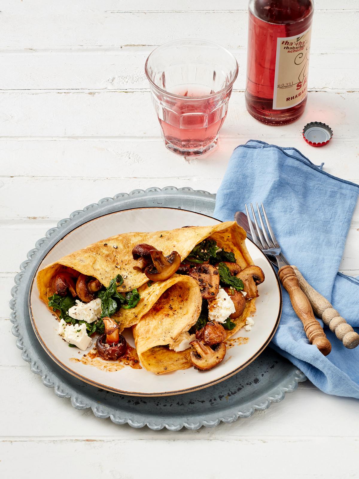 Atkins Diät Frühstück: Spinat-Omelette mit Schafskäse