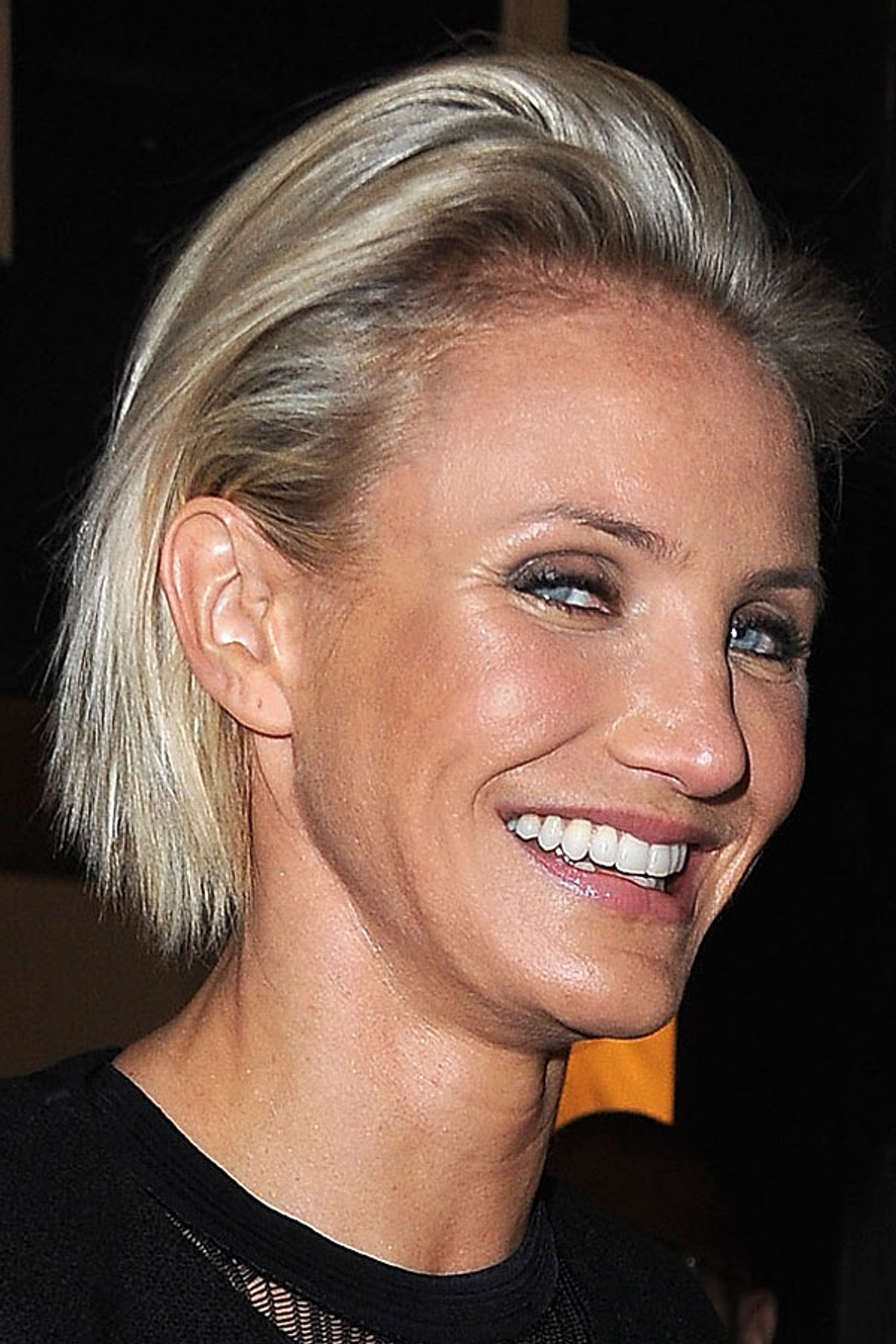 auch vorm angesagten sleek look macht cameron diaz nicht halt