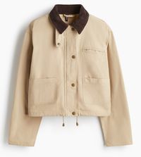 Canvasjacke mit Cordkragen