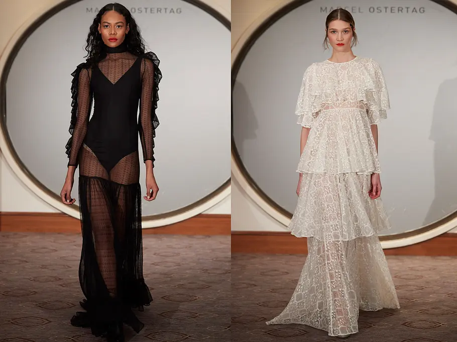 Modetrend Transparenz Marcel Ostertag präsentiert seine Designs auf der Berlin Fashion Week 2019 unter dem Titel „Heroes“.