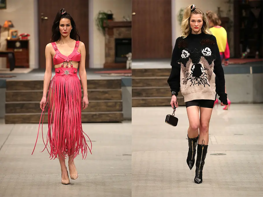 Stylische Alltagsheldinnen Die 80er und 90er und der Strap Skirt in Abwandlungen: Marina Hoermanseder zeigt auf der Fashion Week Berlin plakative Designs.