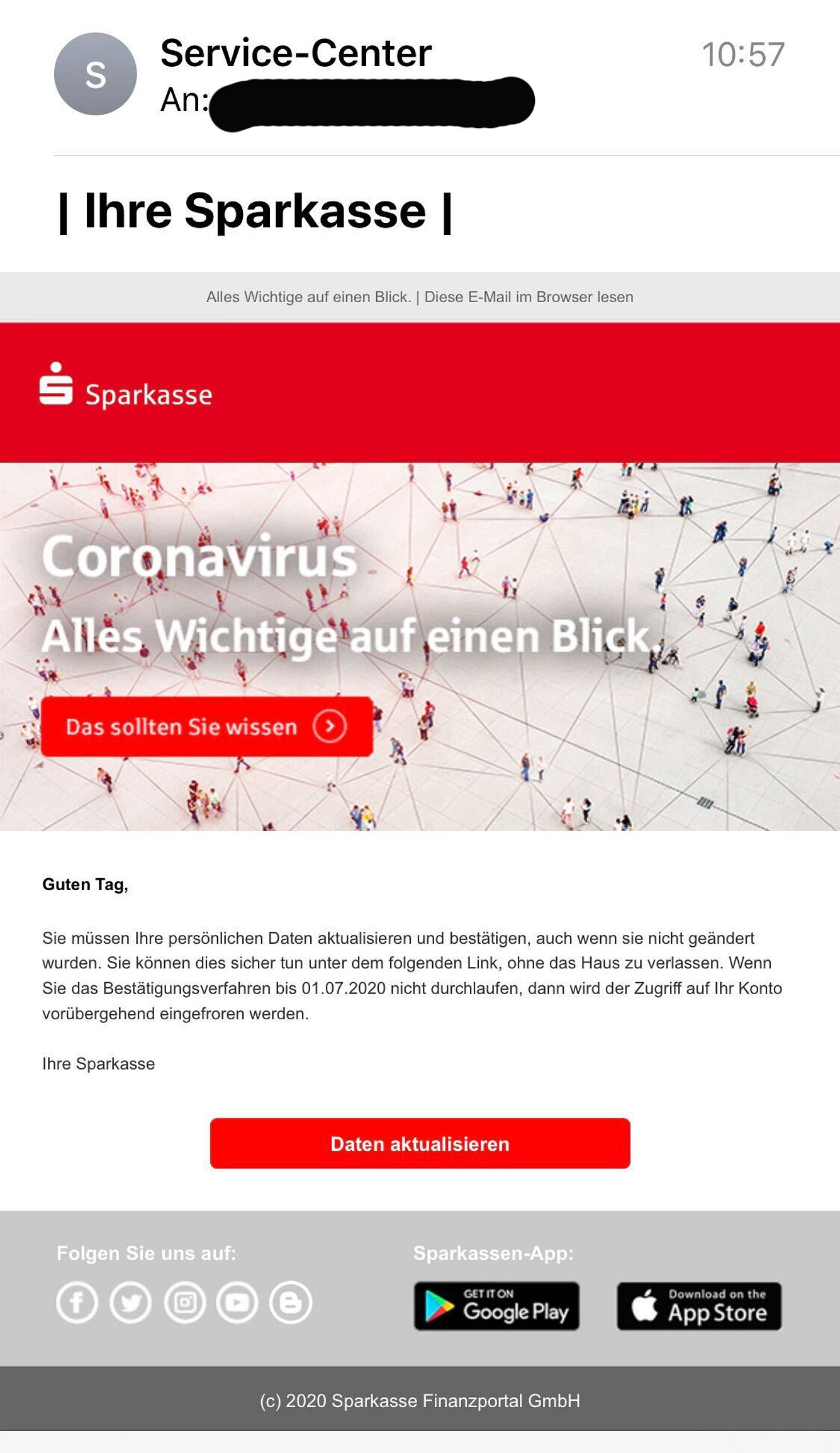 Fake-Mails wie diese werden derzeit verbreitet. F Fake-Mails wie diese werden derzeit verbreitet. F