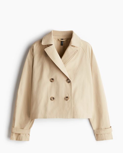 Kurzer Trenchcoat beige