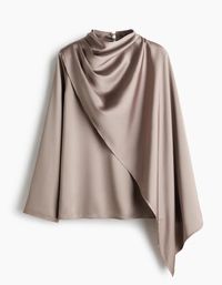 Satinbluse mit Schaldetail