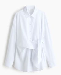 Baumwollbluse mit Bindedetail