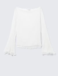 Transparente Bluse mit U-Boot-Ausschnitt