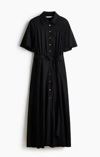 Blusenkleid mit Bindegürtel schwarz