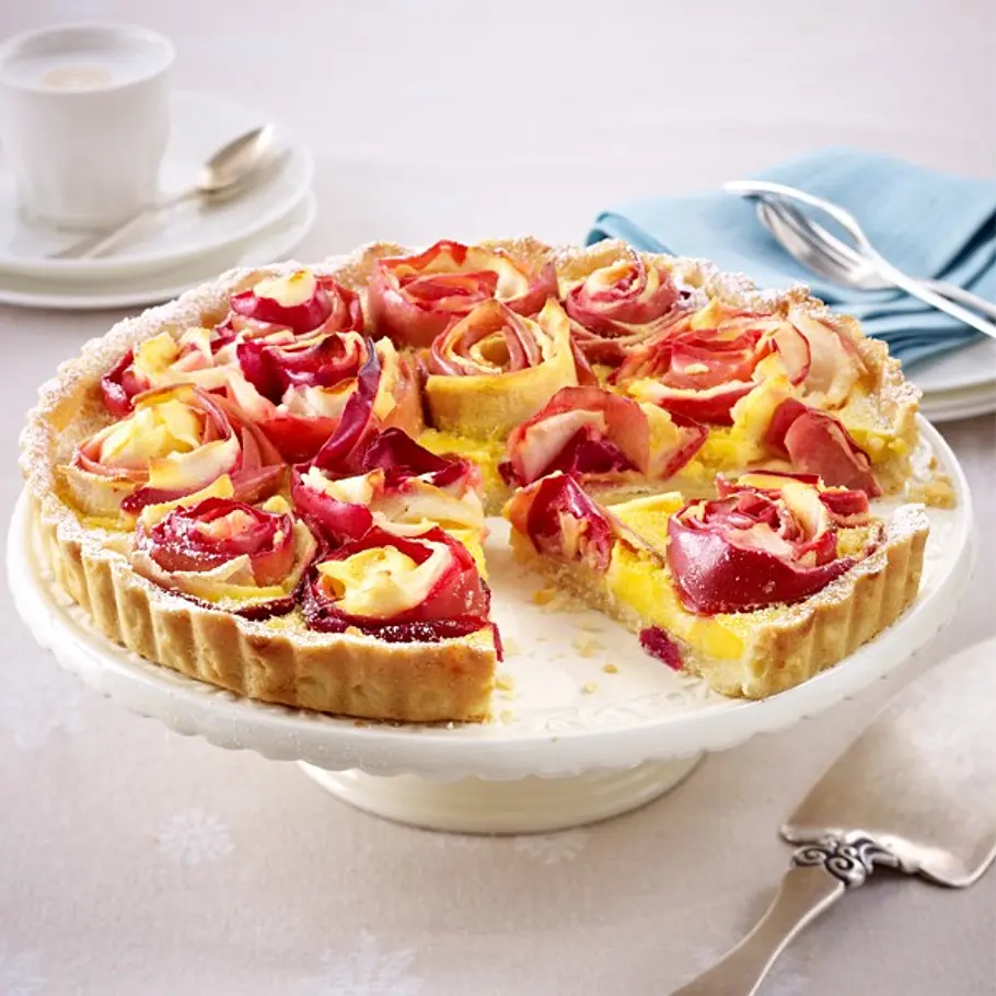 Apfel-Rosen-Tarte blumen