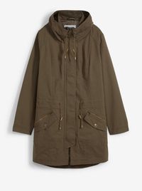 bonprix Baumwoll-Kurzparka mit Stehkragen tailliert, grün