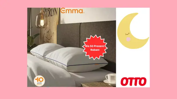 Collage mit Rabatt-Icon auf Emma Bettwaren bei Otto.de - Foto: Collage/WW & PR/Otto.de