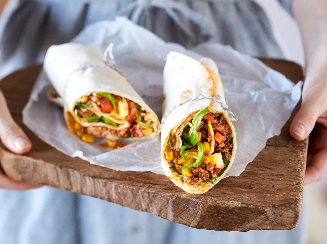 Der Klassiker unter den Burrito-Rezepten, verfeinert mit Feldsalat. Der Klassiker unter den Burrito-Rezepten, verfeinert mit Feldsalat.