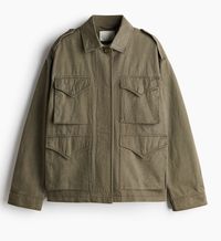 Cargojacke aus Baumwolle, Khakigrün