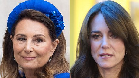 Carol Middleton & Prinzessin Kate - Foto: Mark Cuthbert/UK Press via Getty Images (links), Ian Vogler - WPA Pool/Getty Images (rechts); Collage: Wunderweib Redaktion