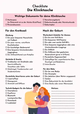Checkliste Kliniktasche Checkliste Kliniktasche