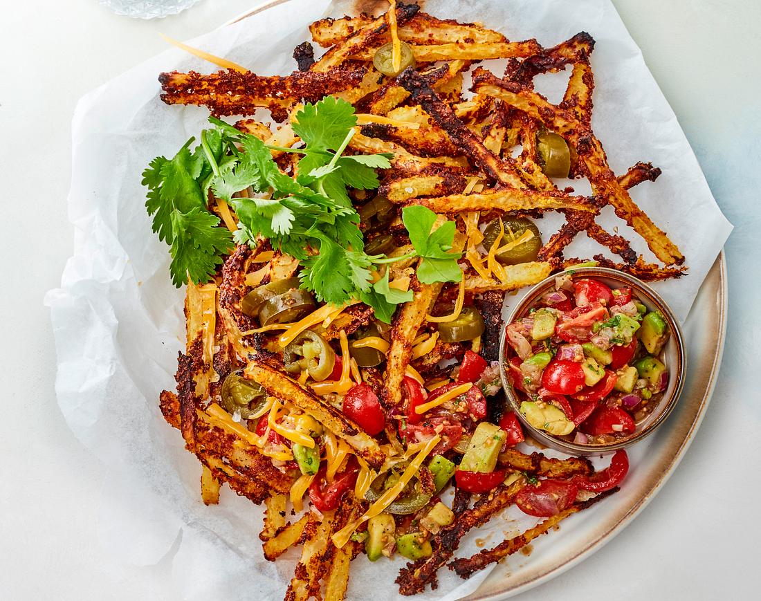 Chili-Cheese Kohlrabi Pommes Chili-Cheese Kohlrabi Pommes