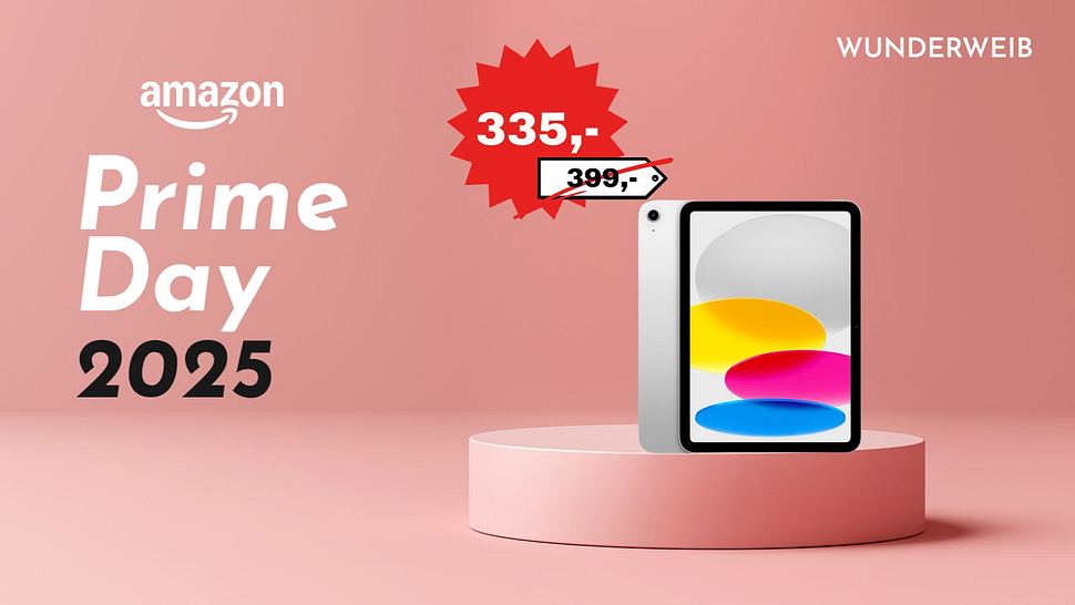 Apple iPad neben dem Prime Day 2025 Logo - Foto: Wunderweib.de & iStock (Lemon_tm)