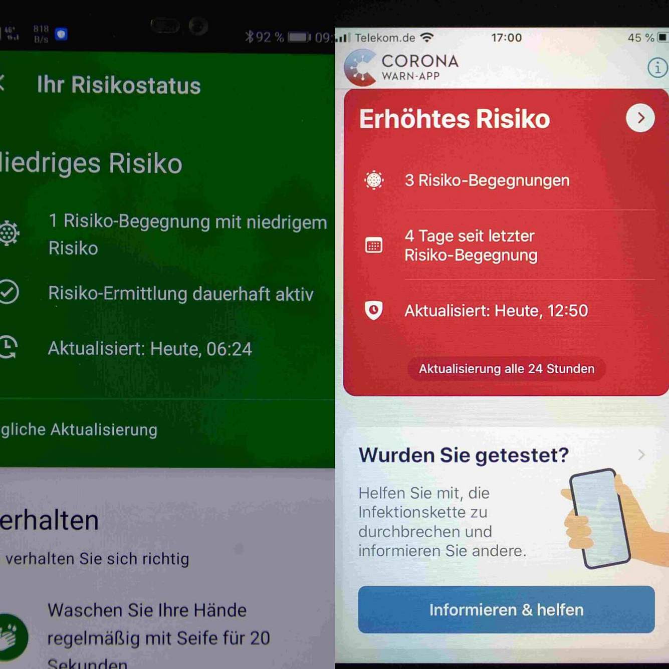 Corona Warn App: Begegnungen mit niedrigem Risiko - das solltest du beachten Corona Warn App: Begegnungen mit niedrigem Risiko - das solltest du beachten