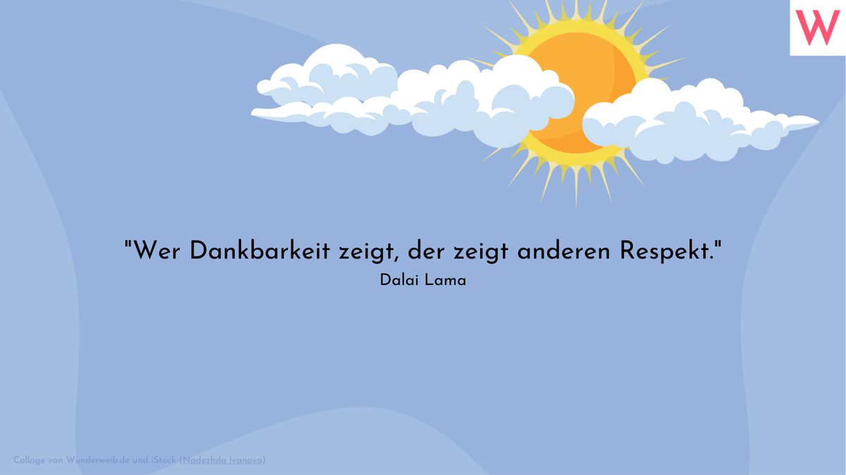 Wer Dankbarkeit zeigt, der zeigt anderen Respekt. (Dalai Lama)