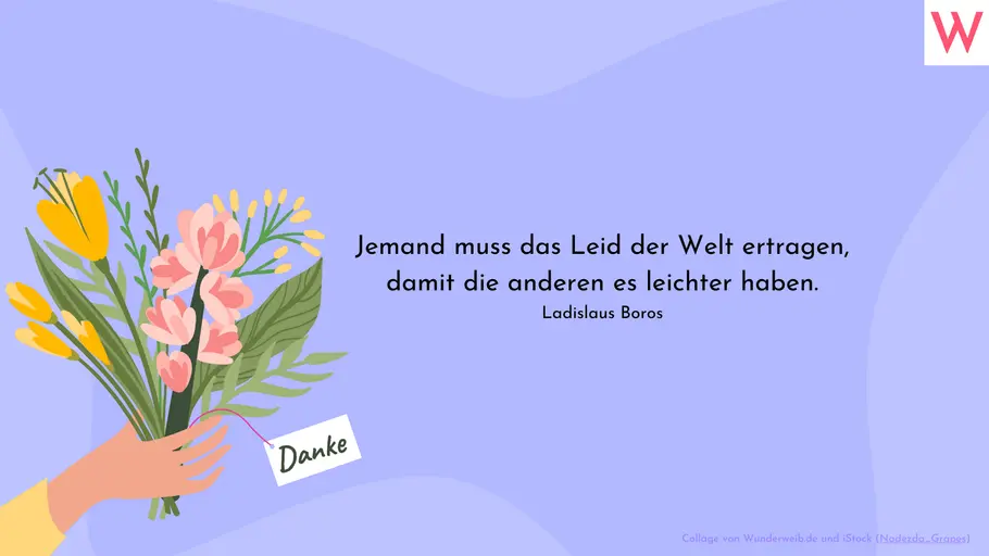 Jemand muss das Leid der Welt ertragen, damit die anderen es leichter haben. (Ladislaus Boros) Jemand muss das Leid der Welt ertragen, damit die anderen es leichter haben. (Ladislaus Boros)