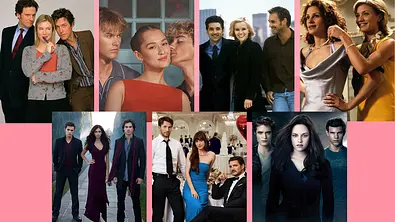 Collage mit Filmcovern verschiedener RomComs. - Foto: IMAGO / Capital Pictures; IMAGO / Everett Collection; Amazon MGM Studios; IMAGO / Cinema Publishers Collection; IMAGO / Allstar; IMAGO / EntertainmentPictures; IMAGO / Everett Collection (Collage Wunderweib.de)