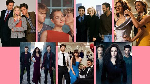 Collage mit Filmcovern verschiedener RomComs. - Foto: IMAGO / Capital Pictures; IMAGO / Everett Collection; Amazon MGM Studios; IMAGO / Cinema Publishers Collection; IMAGO / Allstar; IMAGO / EntertainmentPictures; IMAGO / Everett Collection (Collage Wunderweib.de)