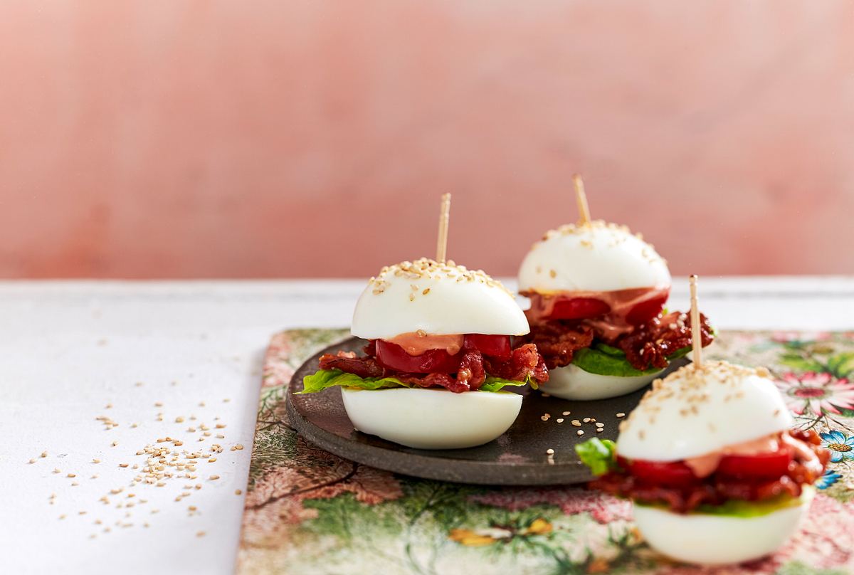 Eggburger als Snack für die Atkins Diät