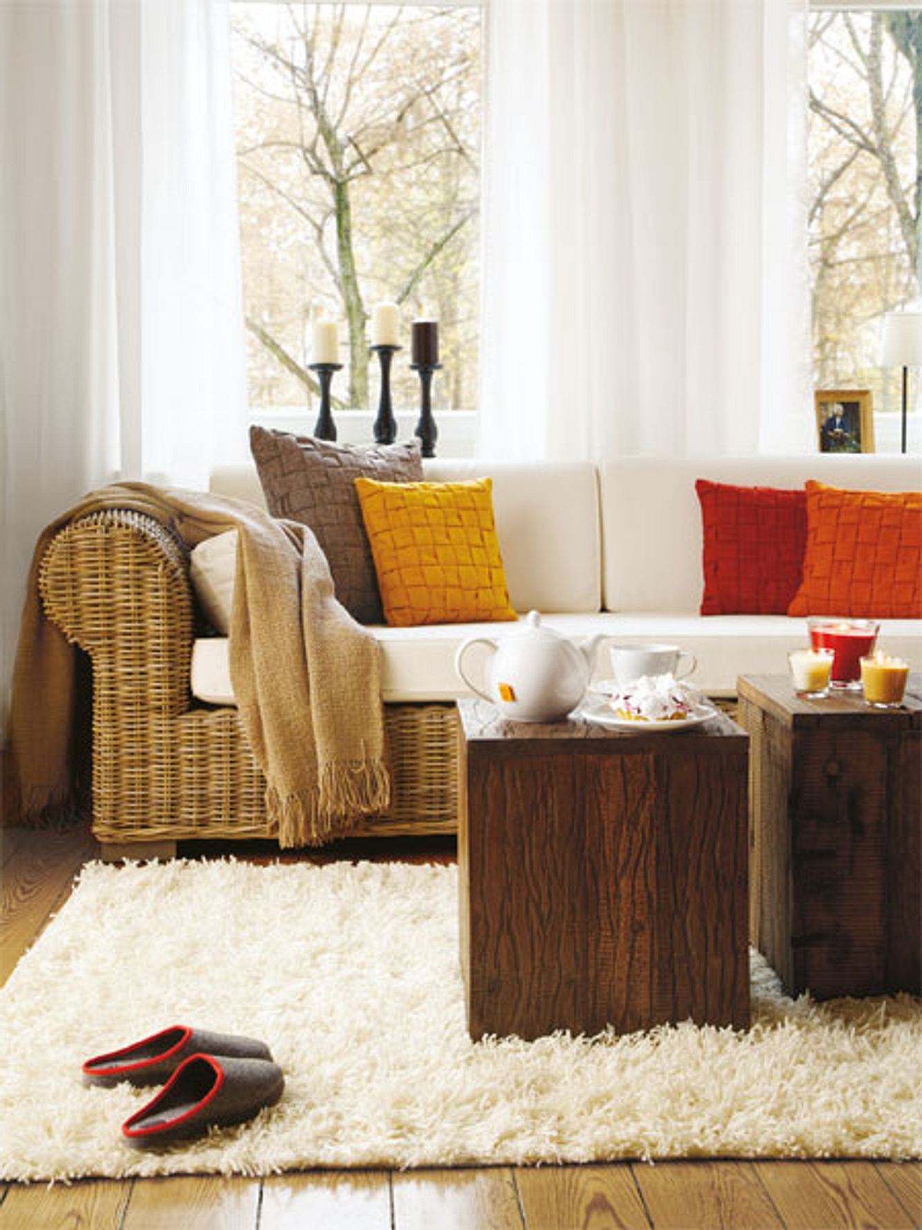 einrichtungsideen wohnzimmer herbstfarben
