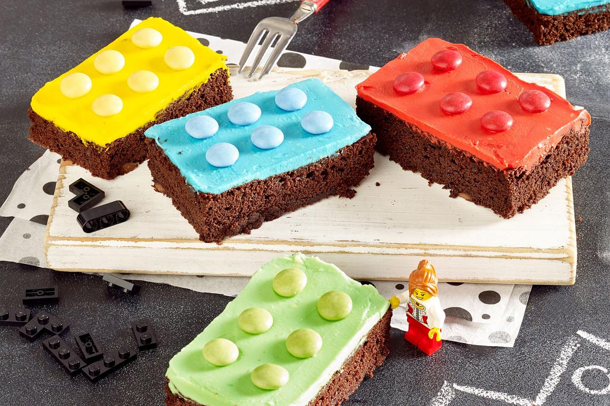Einschulungskuchen Rezept: Lego-Brownies