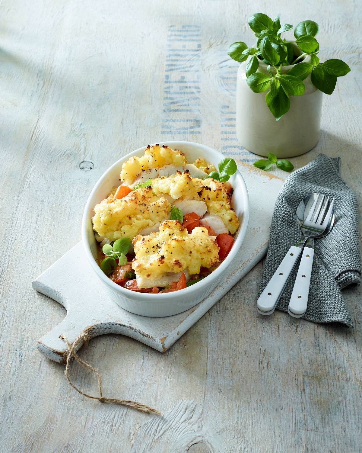 Eiweiß Rezept für Seelachs mit Kartoffelkruste