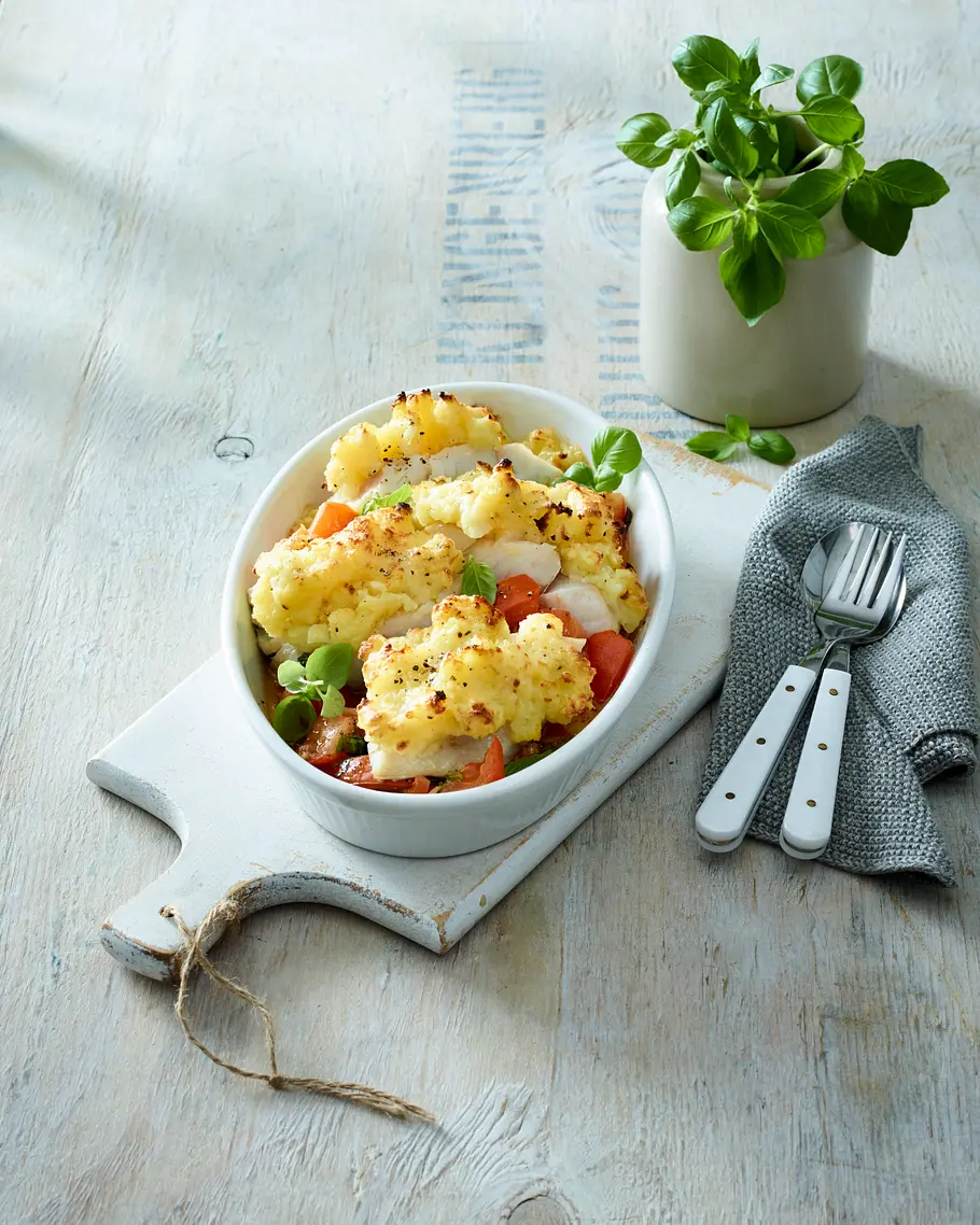 Eiweiß Rezept für Seelachs mit Kartoffelkruste Eiweiß Rezept für Seelachs mit Kartoffelkruste