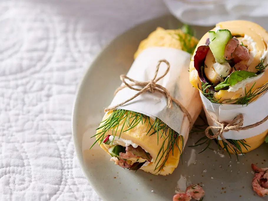 Eiweiß-Frühstück: Pfannkuchen-Wraps Eiweiß-Frühstück: Pfannkuchen-Wraps