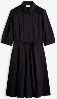 Hemdblusenkleid mit Spitze und Bindeband