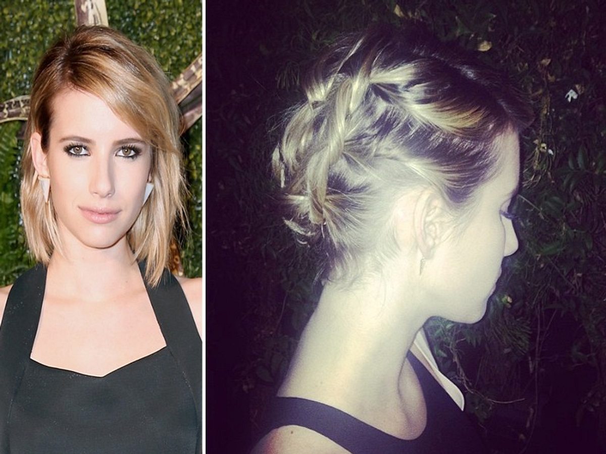Emma Roberts: Flechtfrisur trotz Long Bob emma roberts flechtfrisur trotz long bob