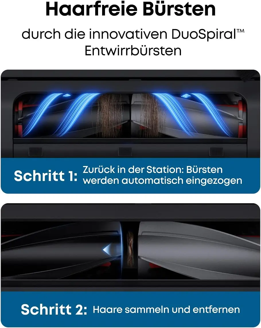 Eufy DuoSpiral Entwirrbürsten in zwei Schritten erklärt