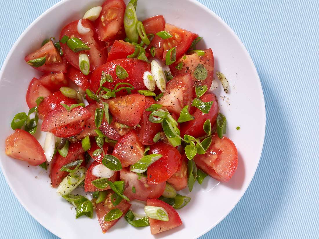 Salat Diät Tomaten-Salat mit Knäcke Tomaten-Salat mit Knäcke