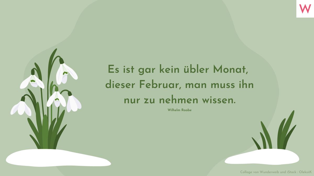 Es ist gar kein übler Monat, dieser Februar, man muss ihn nur zu nehmen wissen. (Wilhelm Raabe)