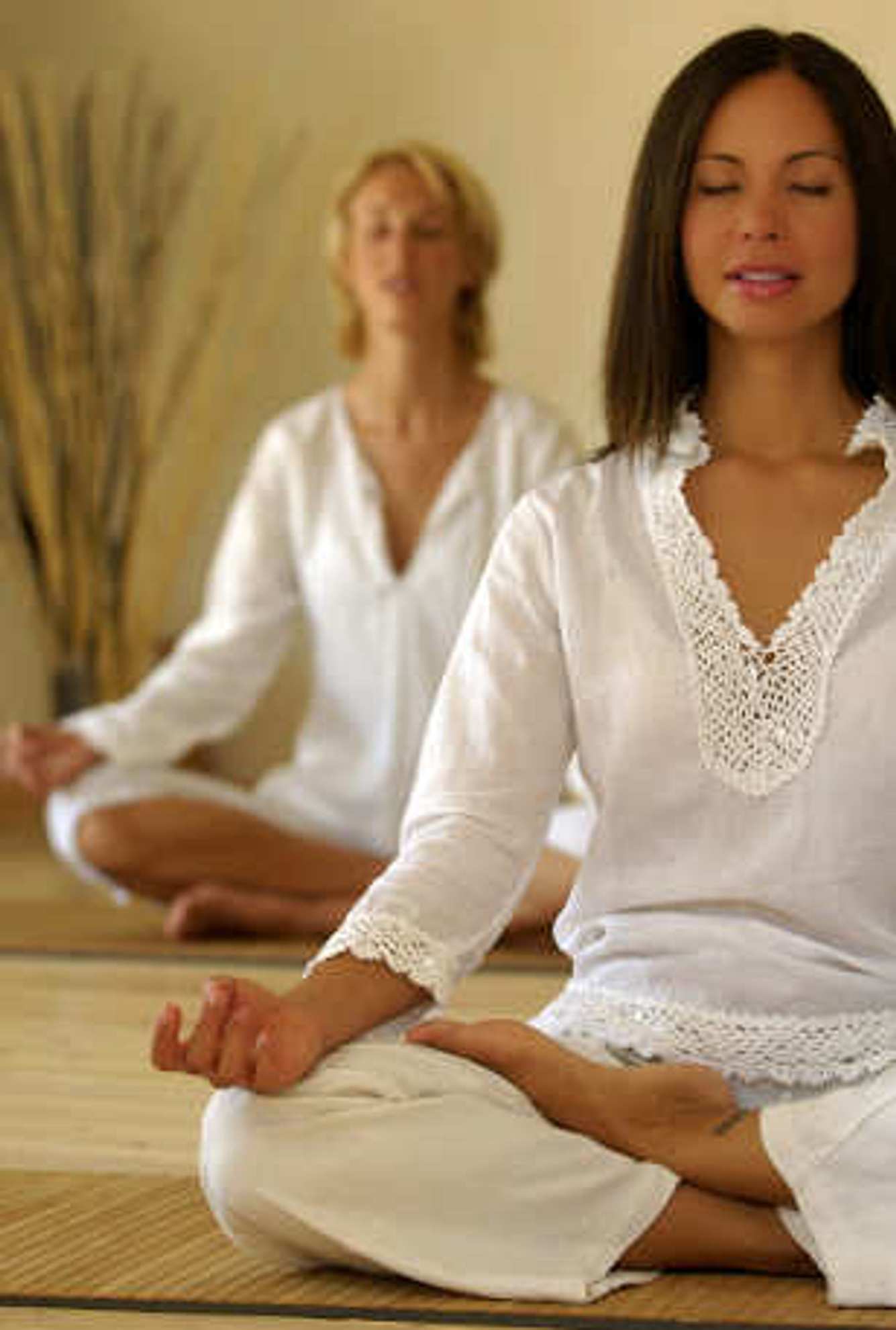 fotolia8924 frauen yoga kurs lotussitz matte entspannt