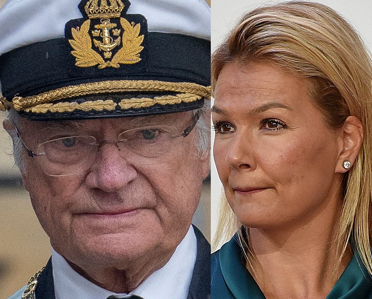 Ups! König Carl Gustaf spürte den Schmerz, als ihm Franziska van Almsick mit dem Stiletto auf den Fuß trat.