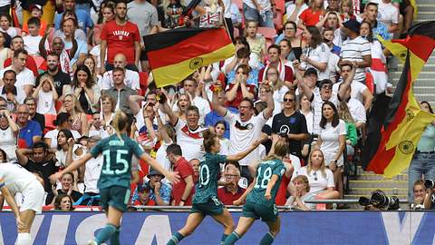 Torjubel der deutschen Frauen-Nationalmannschaft - Foto: IMAGO / Sportimage