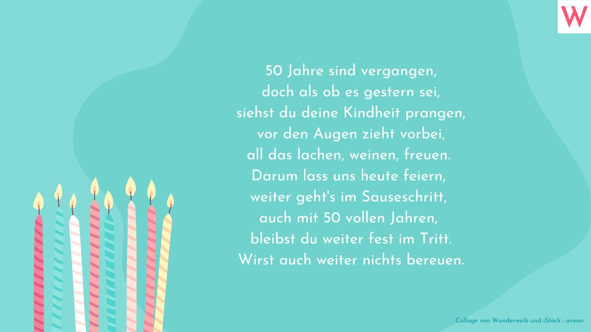 Geburtstagswünsche zum 50.: Schöne Sprüche und Sprichworte | Wunderweib